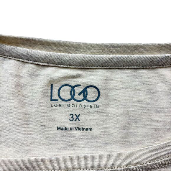 LOGO by Lori Goldstein Knit Tunic Top Mixed Media Hem Women's Plus 3X NWOT - Picture 7 of 16